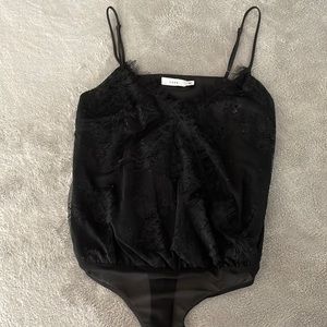 LUSH black lace bodysuit